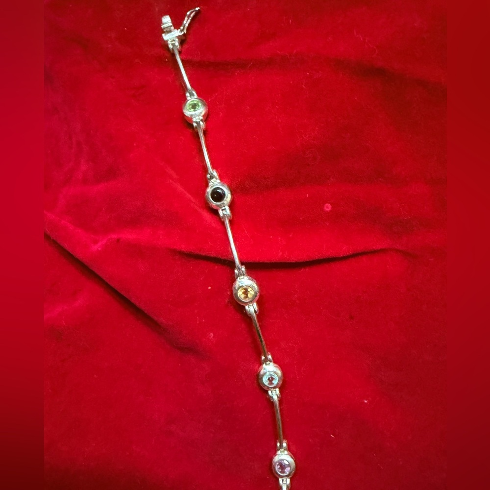 Elegant‎ Multi-Color Gemstone Bracelet 7 1/4